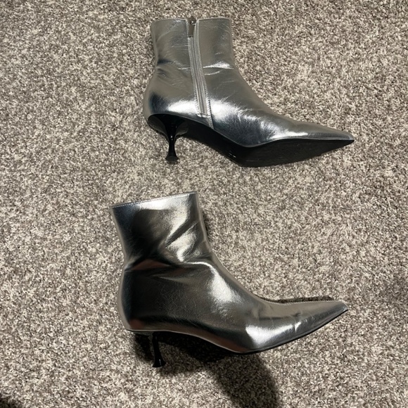 Zara metallic kitten heel ankle boots - Picture 3 of 5